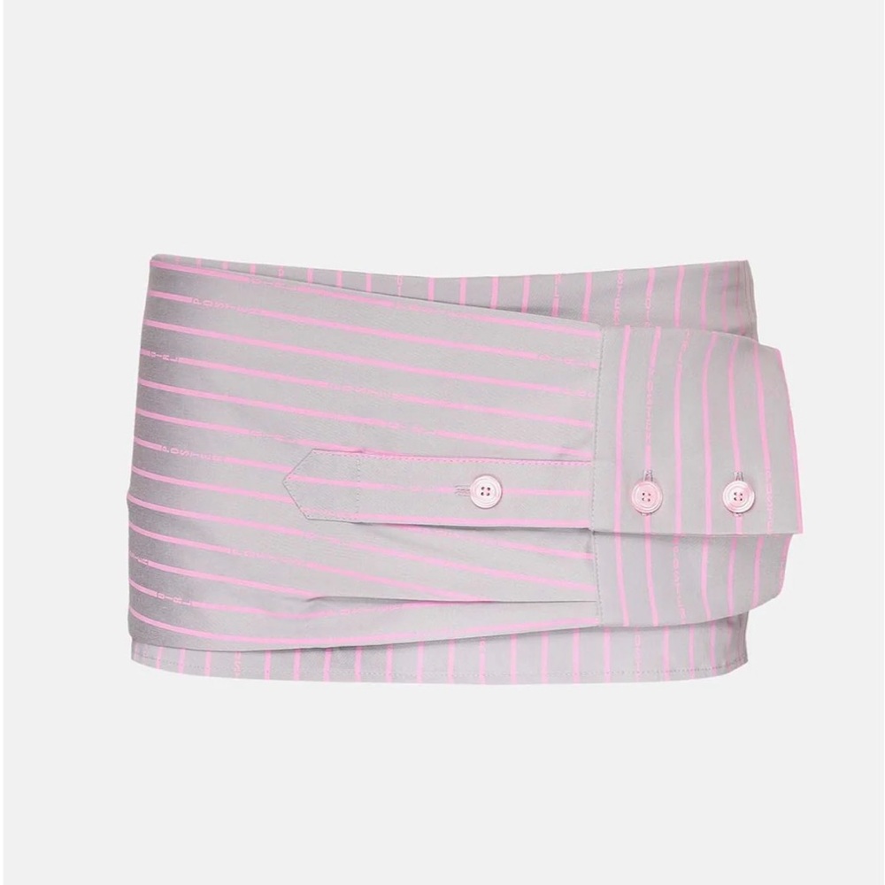 Poster Girl Liberty Skirt Grey/Pink Pinstripe